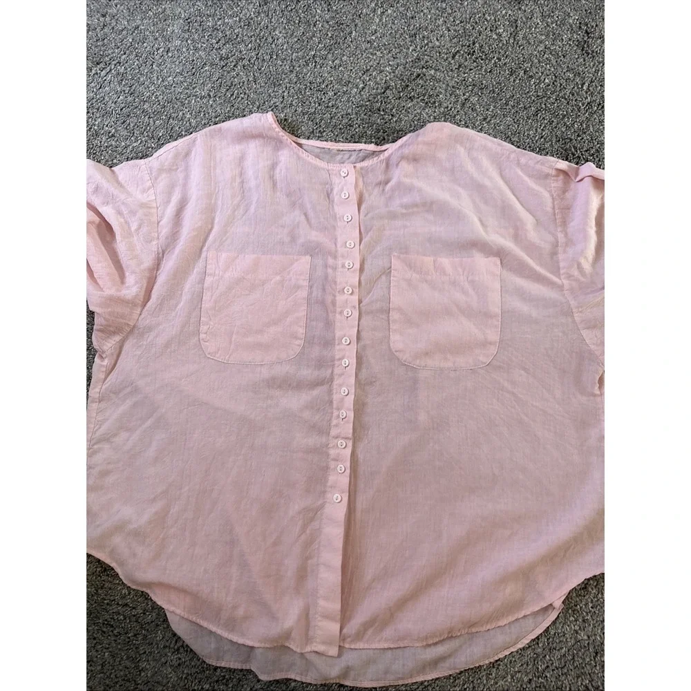Women's Tunic Linen Button Down Blouse Plus Size 4XL - Picture 5 of 5